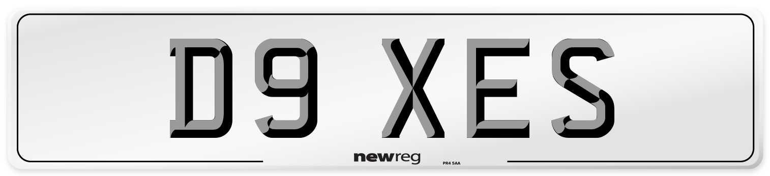 D9 XES Number Plate from New Reg